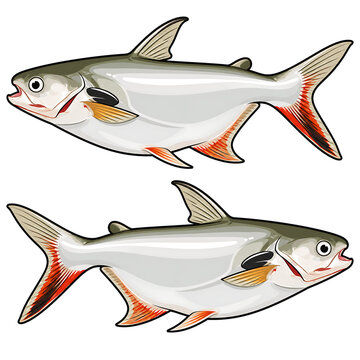 set of cat fish vector