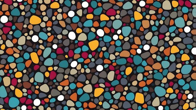 Colorful seamless mosaic pebble pattern background creating a vibrant artistic stone texture