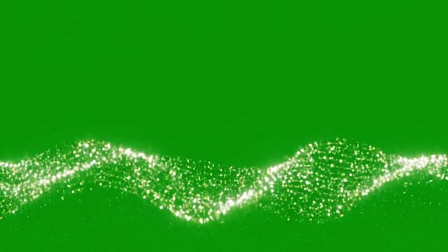Glittering golden light particles flowing along the bottom edge on a green screen gold glitter glowing dust chroma key magic sparkle motion background gold glitter glowing dust chroma key magic