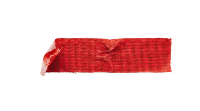 Fabric tape strip mockup design, adhesive bandage element, isolated on transparent background