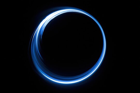 The Blue Light Circle A Dynamic Long Exposure Ring Trail in Darkness