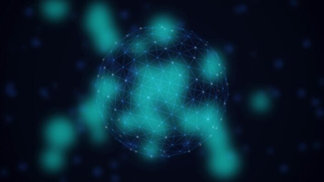 Wireframe plexus sphere rotating seamless loop motion background