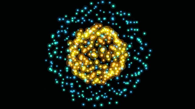 Atomic network node glowing sphere seamless loop motion background