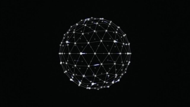 Geodesic plexus sphere rotating seamless loop motion background