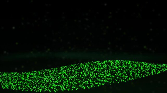 Green particle wave flowing seamless loop motion background