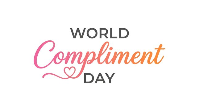 World Compliment Day Typographic Design with Heart Icon