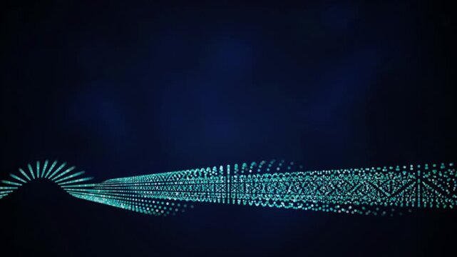 Blue particle wave shimmering seamless loop motion background