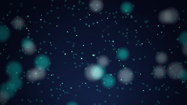 Turquoise plexus network nodes drifting seamless loop motion