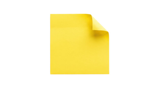 Square paper note mockup element, sticky memo pad sheet graphic, isolated on transparent background