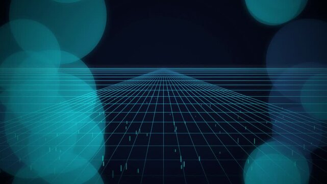 Digital grid perspective fly through seamless loop motion background