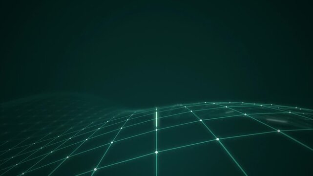 Digital grid terrain waving seamless loop motion background