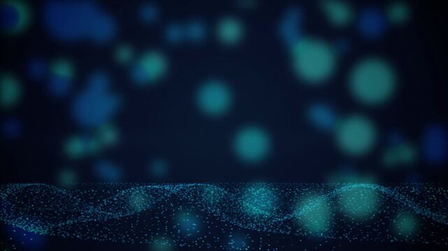 Glowing particle wave drifting bokeh seamless loop motion background