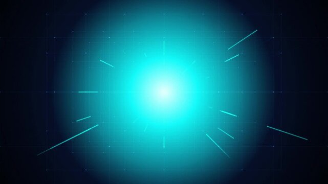 Teal energy flare starburst glowing seamless loop motion background