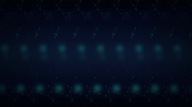 Cyan network nodes wireframe seamless loop motion background