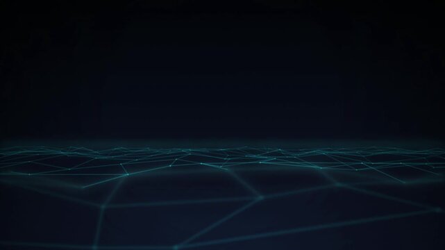 Plexus network grid digital terrain seamless loop motion background