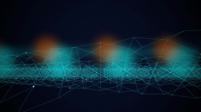 Cyan plexus network data stream seamless looping background