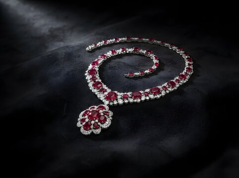Luxury necklace on dark background