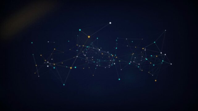 Digital constellation network map seamless loop motion background