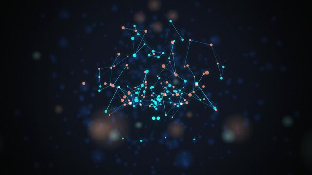 Neural network data graph rotating seamless loop motion background