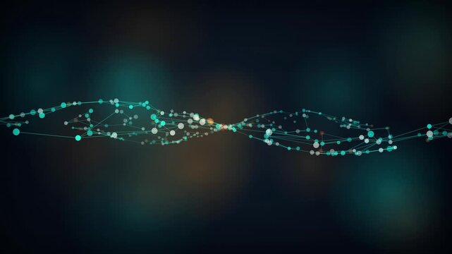 Digital network plexus ribbon waving seamless loop motion background