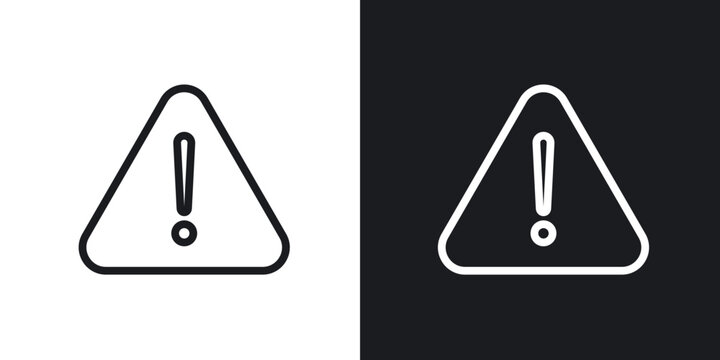 attention sign flat outline in black