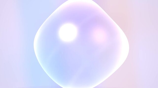 Premium bright 3D procedural animation featuring a sculptural transparent glass bloom morphing through sequential internal pressure waves, pastel studio lighting, optical caustics, slow cinematic came