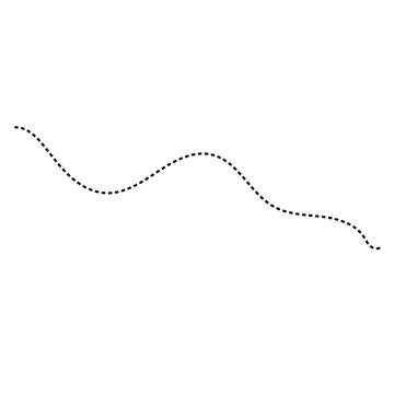 Curved dashed line path on white background with dotted line art hand drawn abstract graphics minimalist direction movement geometric decoration illustration artistic component