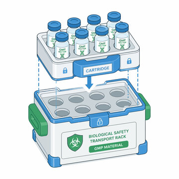 GMP Vector Vials and Biological Safety Transport Rack Vector