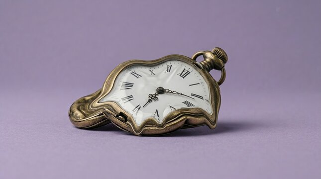 Pocket Watch Warped Pressure, time management, deadline, planning and business timing concept.