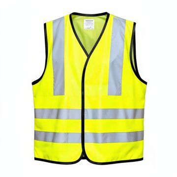 High visibility firefighter safety vest with silver reflective stripes on white background for industrial and emergency use