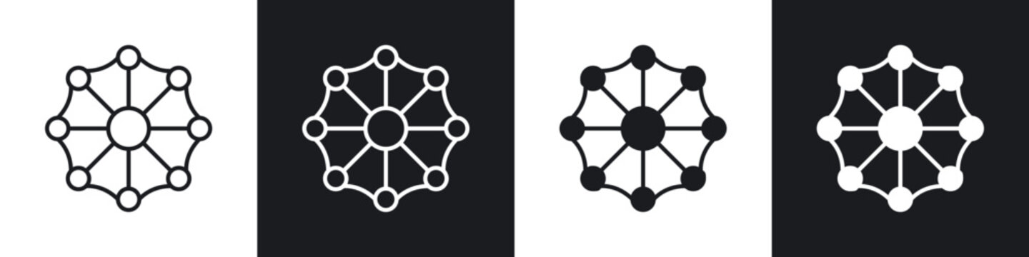 Dependency icon flat outline in black