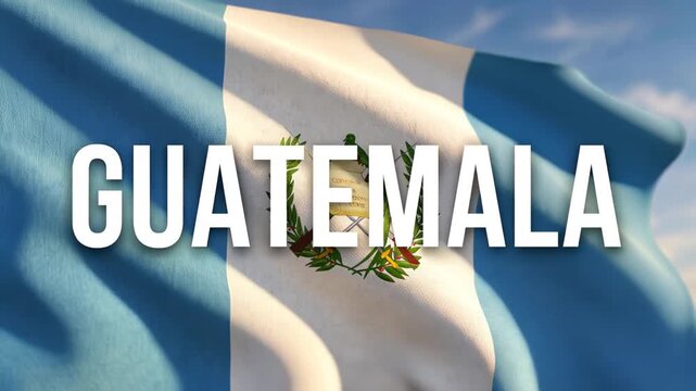 Guatemala Independence Day Typography with National Flag Background