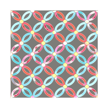 Geometric pattern with interlocking rings