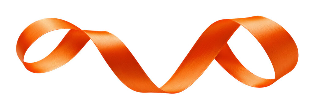 Swirl orange ribbon. Holiday celebration event element. Generative AI technology.
