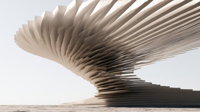 Dynamic Layered Spiral Architectural Form