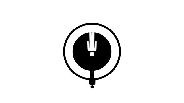 A black target style icon with a small pin marker closely resembles a stopwatch symbol representing speed precision and quick response timing today