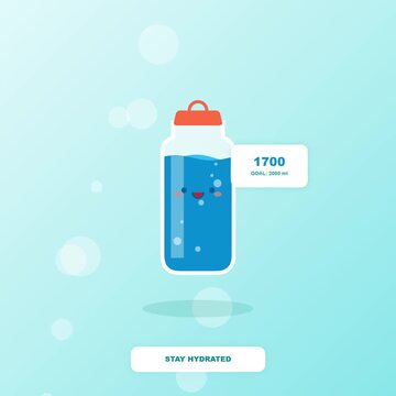 Cute Cartoon Water Tracker Animation For Daily Hydration Goals