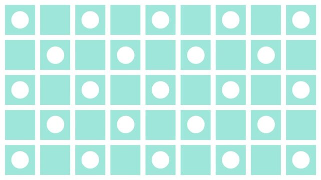 A soft mint teal grid pattern filled with small white dots frames an empty rectangle box designed for adding custom text or promotional labels today