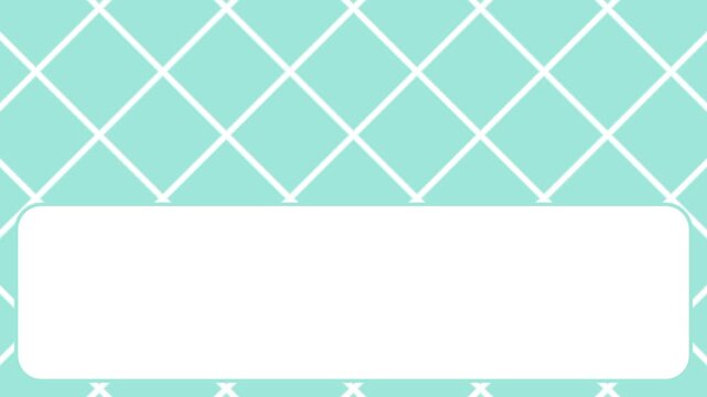 A teal crosshatch diamond pattern forms a decorative textured border above a blank white rectangle used for inserting custom text or captions today