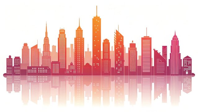 Isometric city skyline icon set showcasing minimalist building silhouettes in a cool blue palette, ideal for smart city branding, tech startup marketing, and modern architecture presentation design pr
