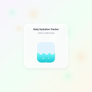 Healthy Lifestyle App Interface Showing Daily Nutrition and Hydration Progress