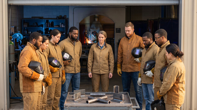 Adult welding class celebrates progress after practical training