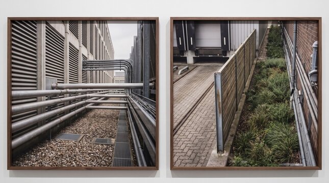 Infrastructure detail diptych on utility intensity and compact design