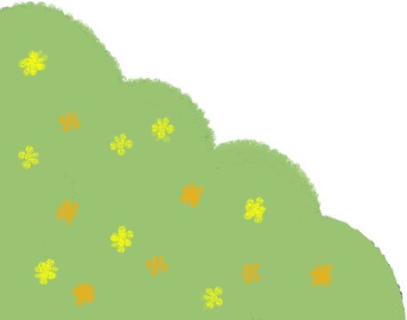 Autumn cosmos flower field hill corner frame illustration 