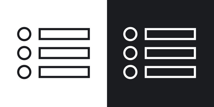 Menu icon flat outline in black