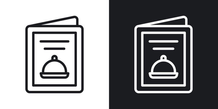 Menu icon flat outline in black