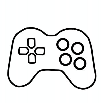 Hand-drawn game controller vector icons 