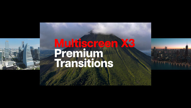 Premium Transitions Multiscreen X3 30 Variations &ndash; Triple Screen Transitions, Three Video Split Screen Layouts and Dynamic Multi Panel Effects for Professional Video Editing