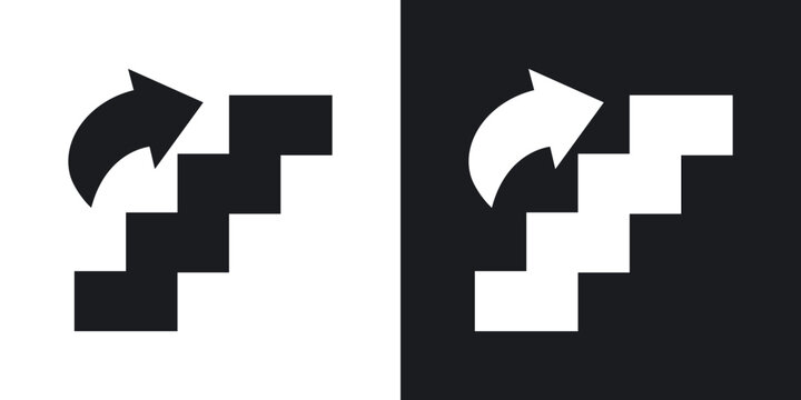 Next steps icon flat outline in black