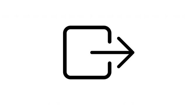 Animated Website Logout Exit Door Arrow Sign Out Interface Icon On White Background